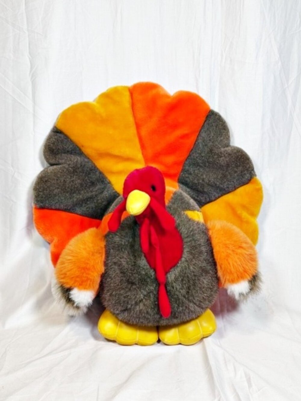 Vintage 1988 Large 19x20" Chrisha Playful Plush Thanksgiving Turkey Plush